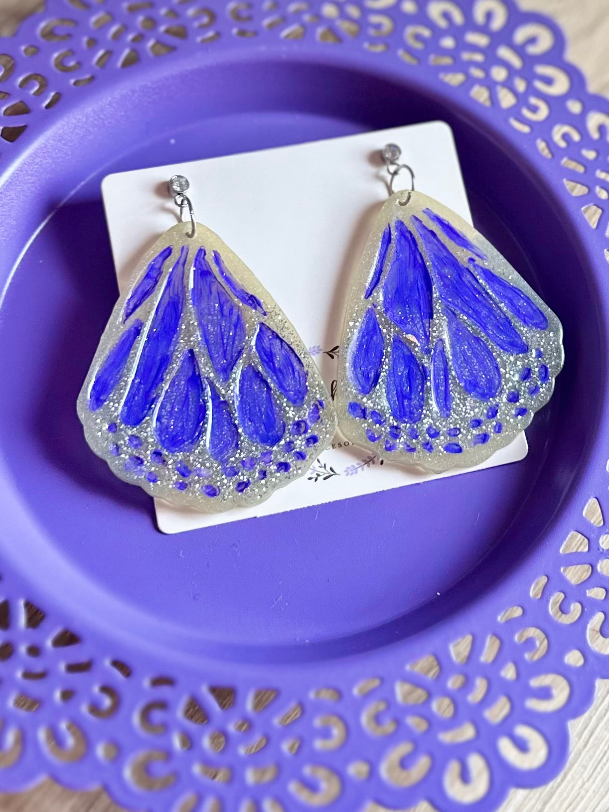 Pendientes de resina alas de mariposa
