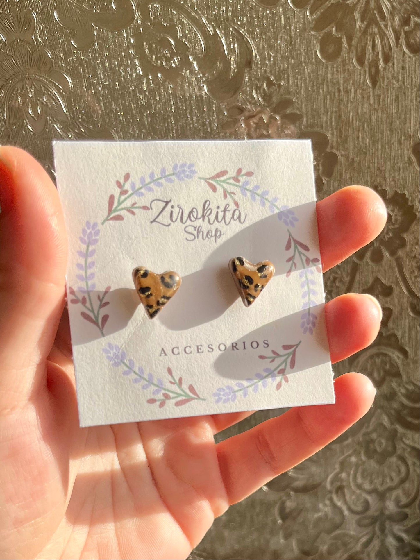 Pendientes animal print corazon