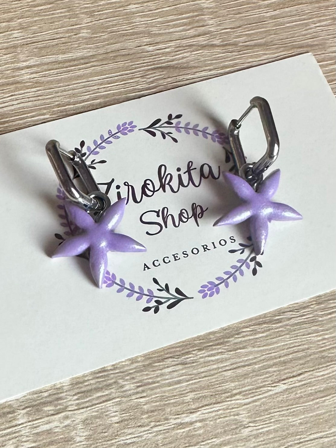 Aros de estrella lila