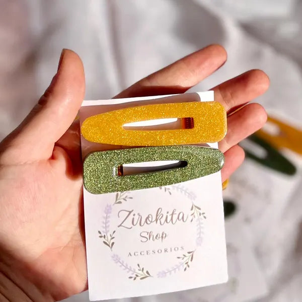 Clips accesorios del pelo de la colección suerte.