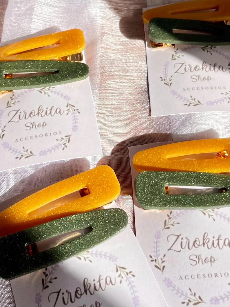 Clips accesorios del pelo de la colección suerte.