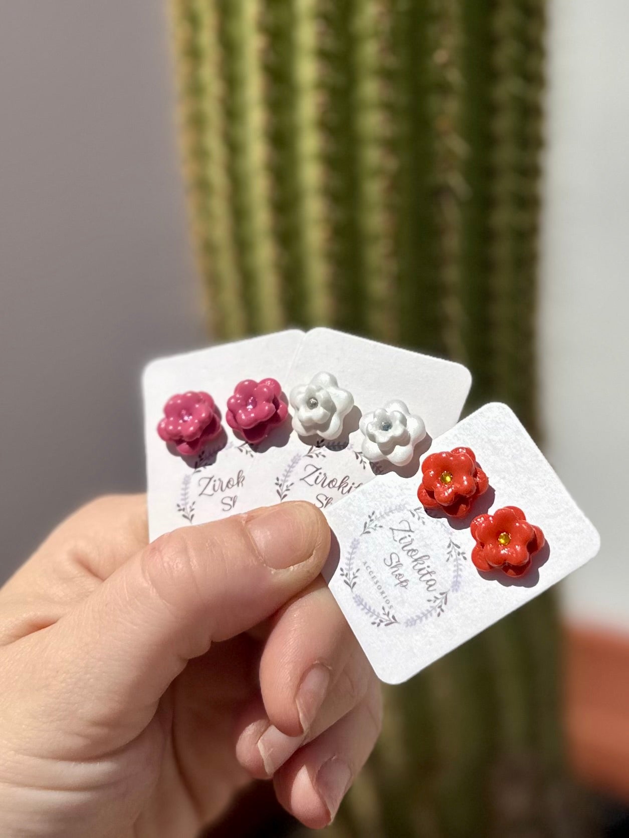 Pendientes pequeños de flores