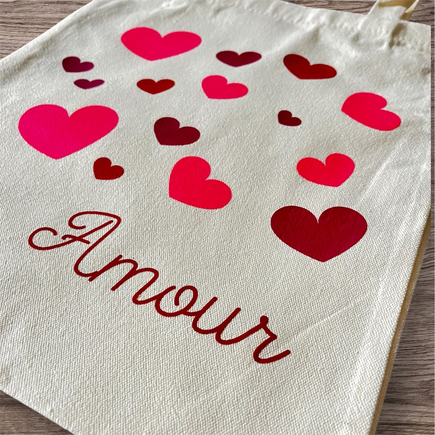 Bolso de tela con diseño “AMOUR”
