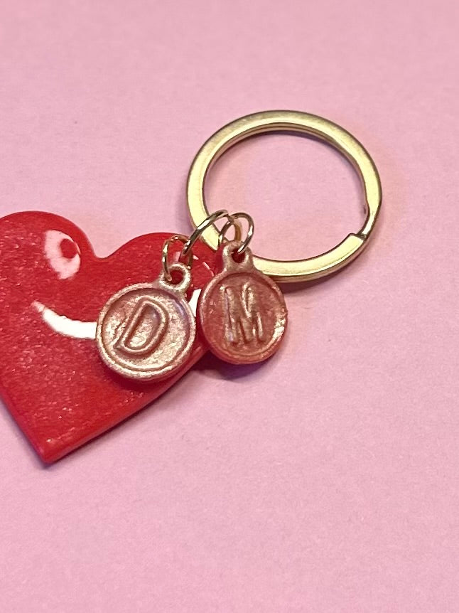 Llavero de San Valentín con dos iniciales