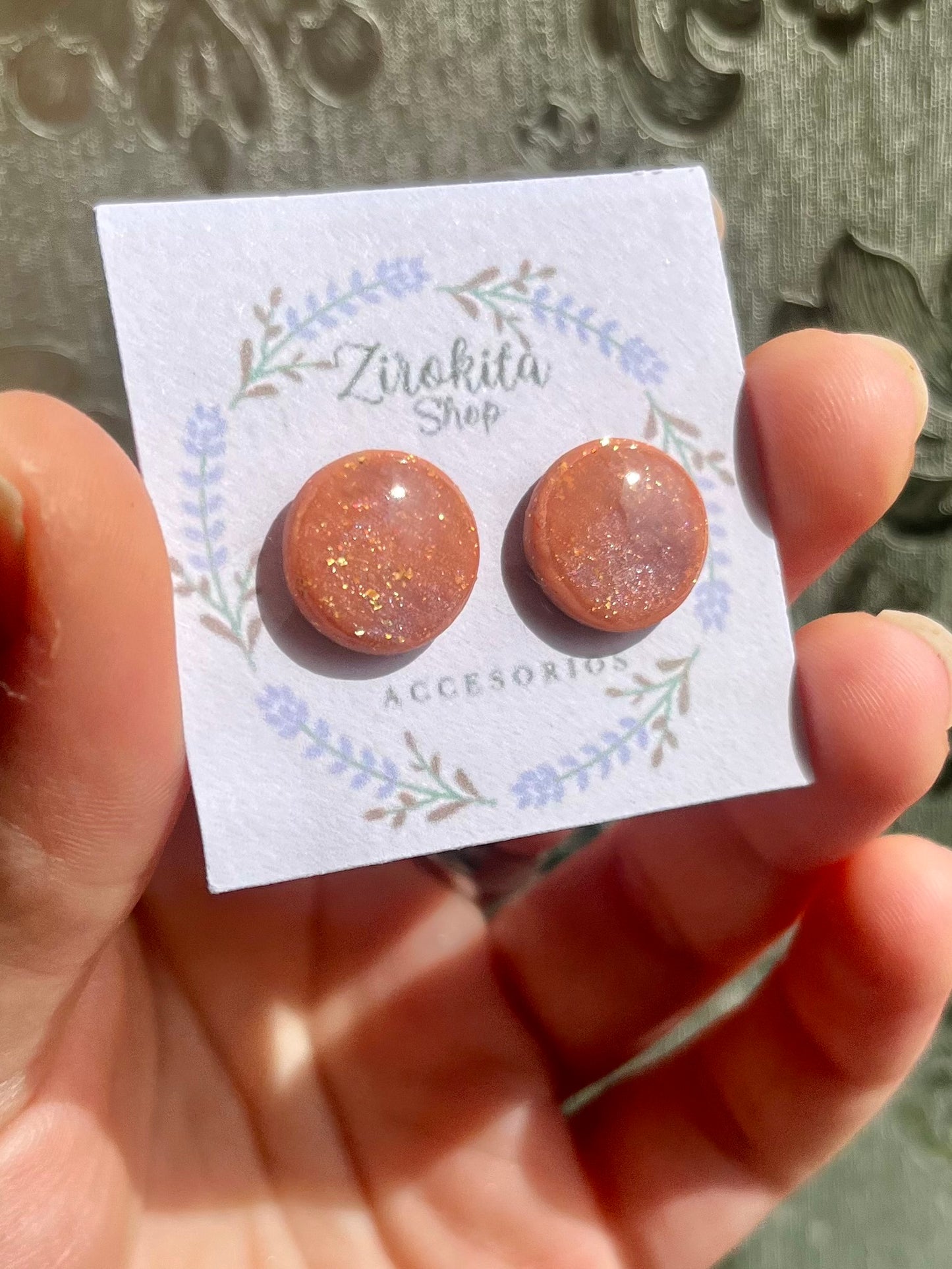 Mini pendientes rosa