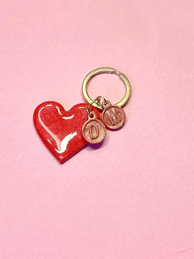 Llavero de San Valentín con dos iniciales