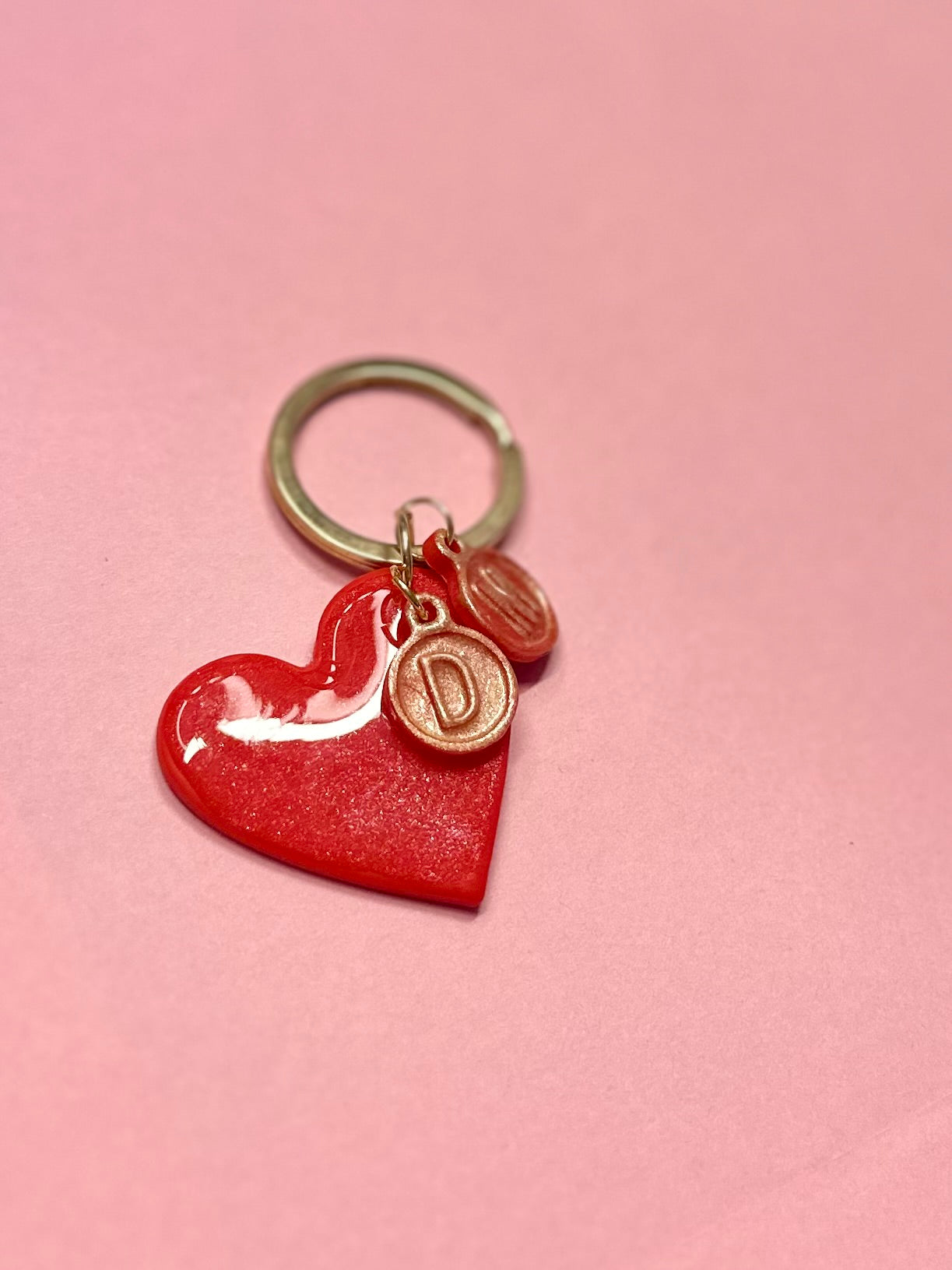 Llavero de San Valentín con dos iniciales