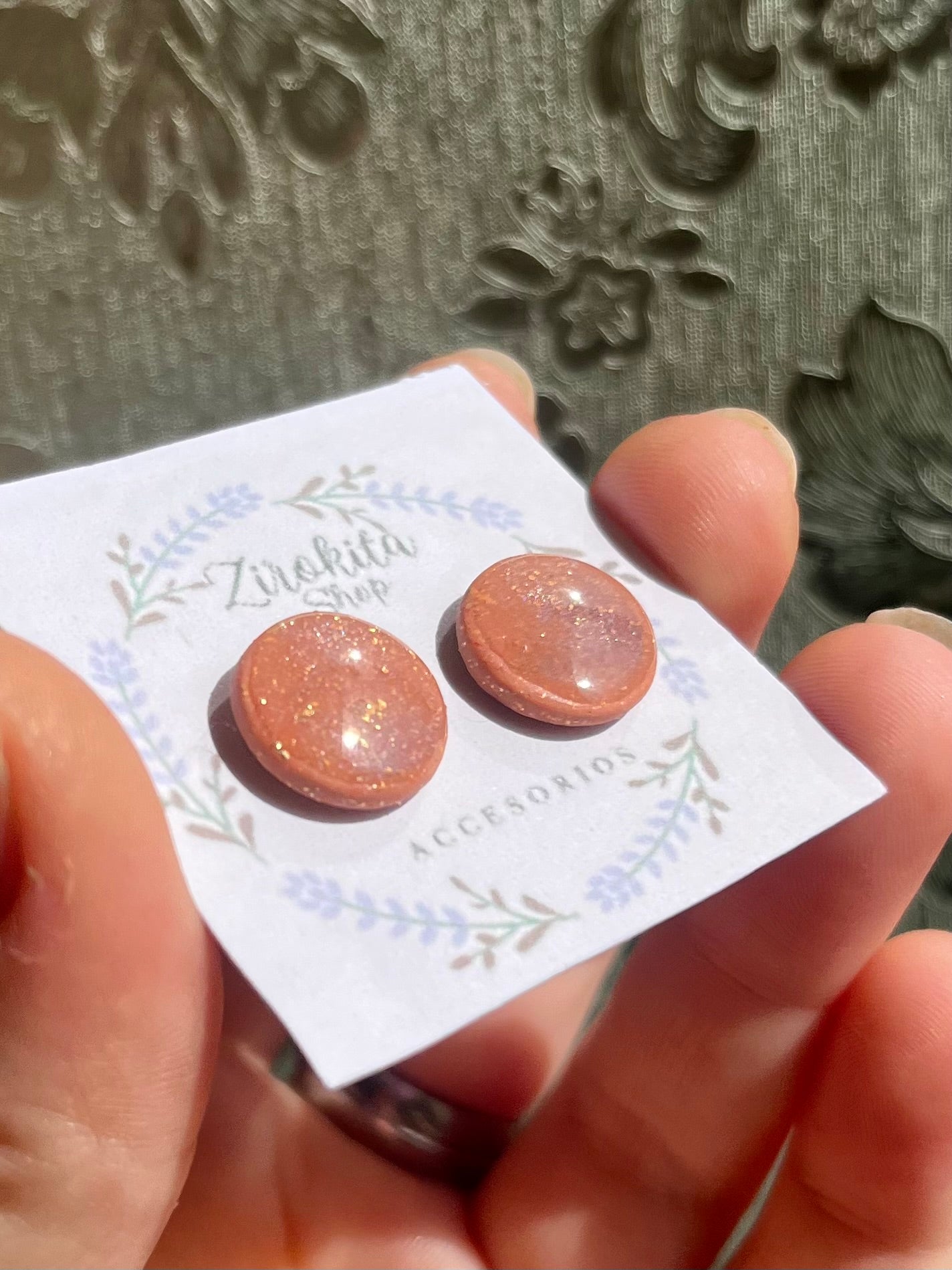 Mini pendientes rosa