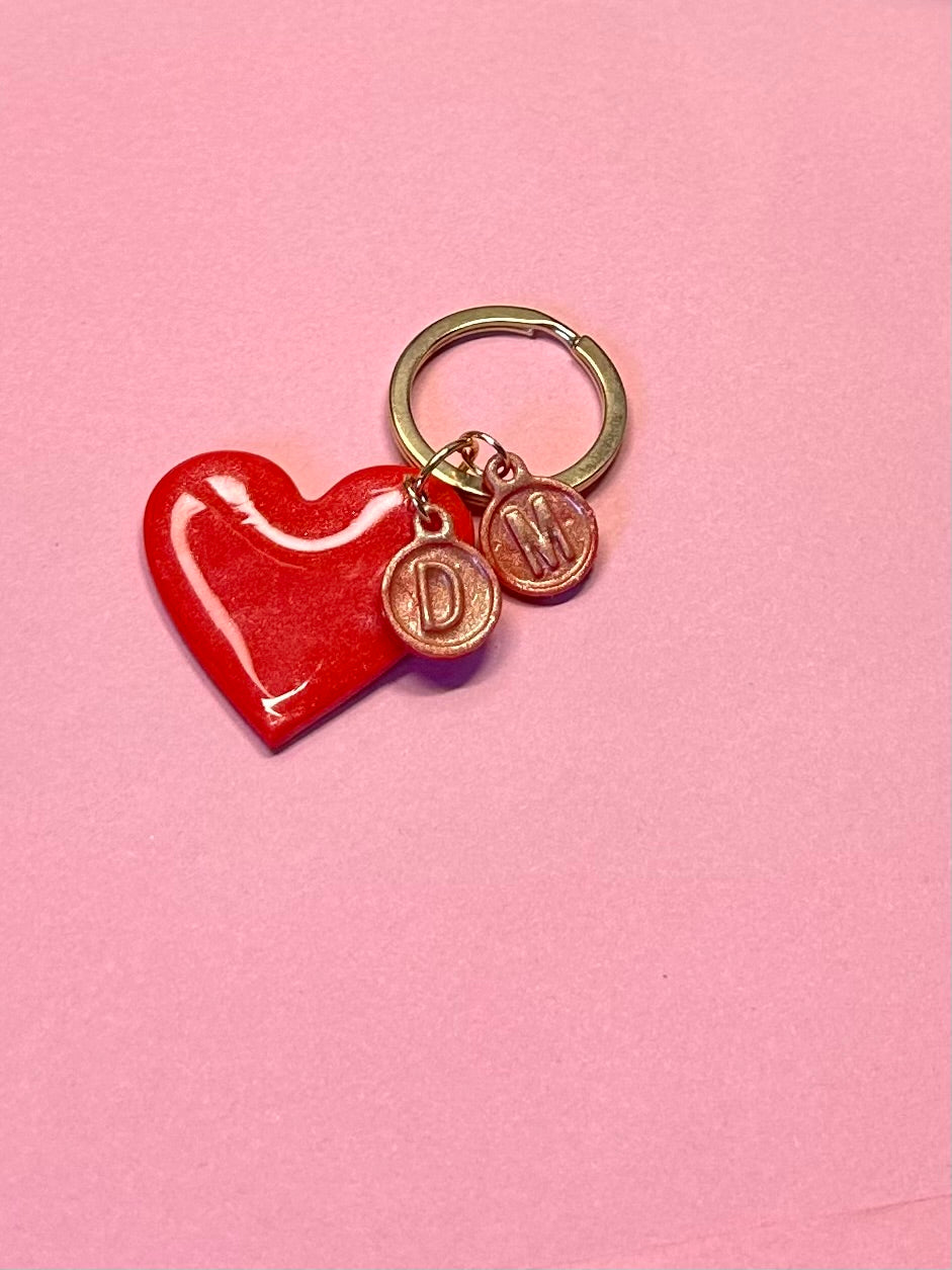 Llavero de San Valentín con dos iniciales